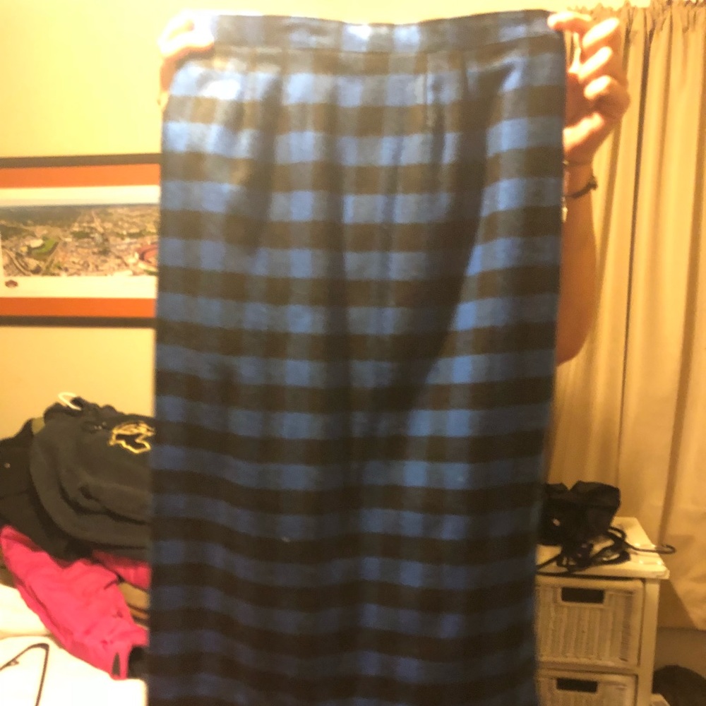 Blue buffalo plaid pencil skirt!